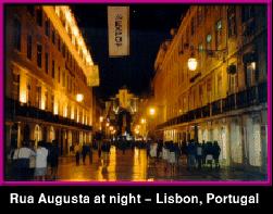 Rua Augusta at 
night - Lisbon, PORTUGAL