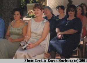 Patty and Trisha watch the ceremony